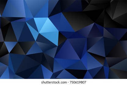 Dark BLUE vector abstract polygonal template. Creative geometric illustration in Origami style with gradient. A completely new template for your business design.