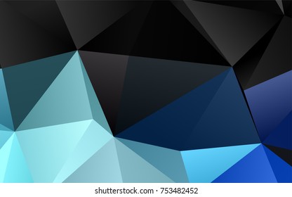 Dark BLUE vector abstract polygonal background. Brand-new colored illustration in blurry style with gradient. Triangular pattern for your business design.