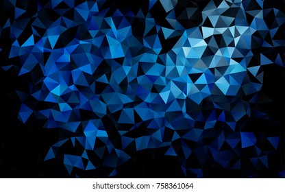 Dark BLUE vector abstract polygonal template. Brand-new colored illustration in blurry style with gradient. The completely new template can be used for your brand book.