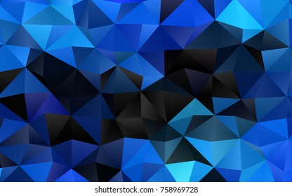 Dark BLUE vector abstract polygonal background. A sample with polygonal shapes. Brand-new style for your business design.