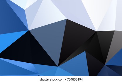 Dark BLUE vector abstract polygonal background. Creative illustration in halftone style with gradient. A completely new design for your business.