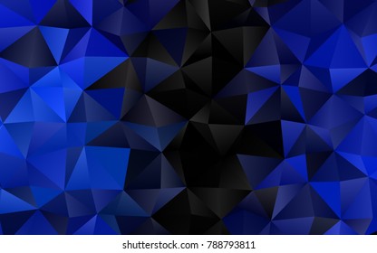 Dark BLUE vector abstract polygonal pattern. Glitter abstract illustration with an elegant design. A new texture for your design.