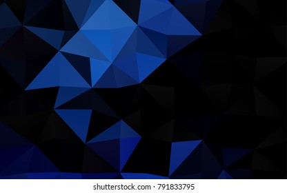 Dark BLUE vector abstract polygonal template. A vague abstract illustration with gradient. The best triangular design for your business.