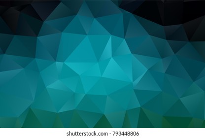 Dark BLUE vector abstract polygonal template. Brand-new colored illustration in blurry style with gradient. The template can be used as a background for cell phones.