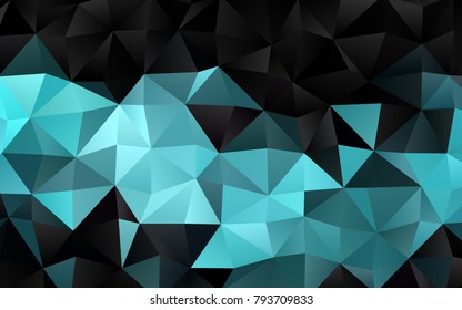 Dark BLUE vector abstract polygonal template. Brand-new colored illustration in blurry style with gradient. The elegant pattern can be used as part of a brand book.