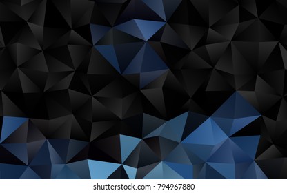 Dark BLUE vector abstract polygonal pattern. Creative geometric illustration in Origami style with gradient. A completely new design for your business.