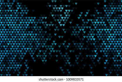 Dark BLUE vector abstract small hearts on white background. Template for valentine day with sweet, romantic concept. Amazing pattern for your design, banner, leaflet.