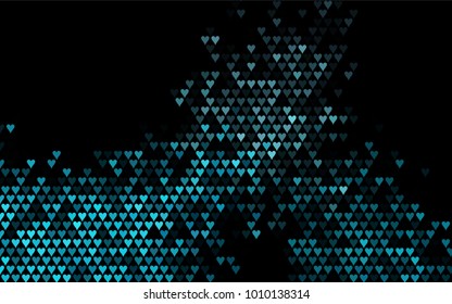 Dark BLUE vector abstract small hearts on white background. Template for valentine day with sweet, romantic concept. Amazing pattern for your design, banner, leaflet.