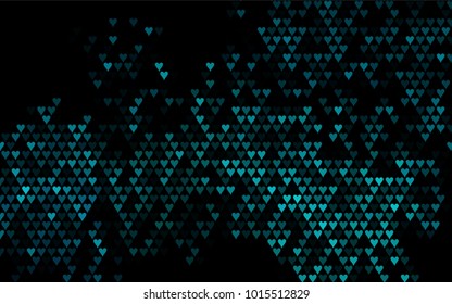 Dark BLUE vector abstract small hearts on white background. Template for valentine day with sweet, romantic concept. Amazing pattern for your design, banner, leaflet.