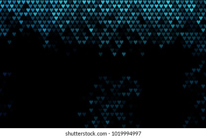 Dark BLUE vector abstract small hearts on white background. Template for valentine day with sweet, romantic concept. Amazing pattern for your design, banner, leaflet.