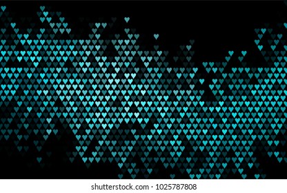 Dark BLUE vector abstract small hearts on white background. Template for valentine day with sweet, romantic concept. Amazing pattern for your design, banner, leaflet.