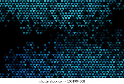Dark BLUE vector abstract small hearts on white background. Template for valentine day with sweet, romantic concept. Amazing pattern for your design, banner, leaflet.
