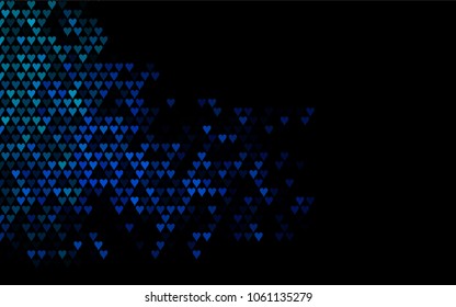 Dark BLUE vector abstract small hearts on white background. Template for valentine day with sweet, romantic concept. Amazing pattern for your design, banner, leaflet.