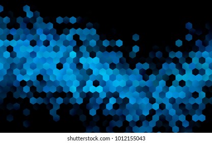 Dark BLUE vector abstract textured polygonal background. Brand-new blurry hexagonal design. Pattern can be used for background.