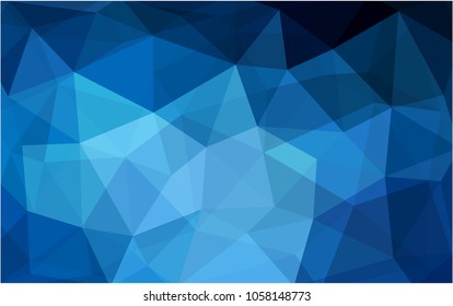 DARK BLUE vector abstract textured polygonal background. Blurry triangle design. Pattern can be used for background.