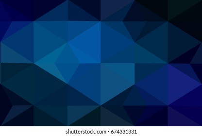 DARK BLUE vector abstract textured polygonal background. Blurry triangle design. Pattern can be used for background.
