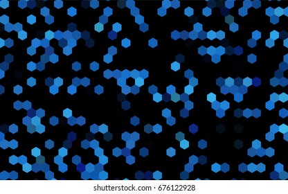 Dark BLUE vector abstract textured polygonal background. Brand-new blurry hexagonal design. Pattern can be used for background.