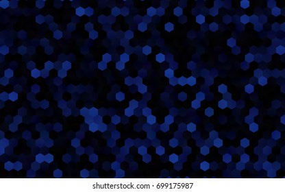 Dark BLUE vector abstract textured polygonal background. Brand-new blurry hexagonal design. Pattern can be used for background.