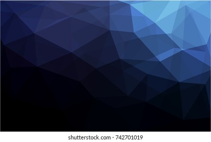 DARK BLUE vector abstract textured polygonal background. Blurry triangle design. Pattern can be used for background.
