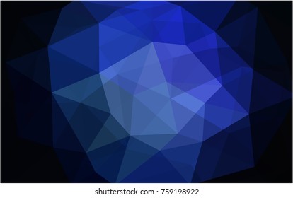 DARK BLUE vector abstract textured polygonal background. Blurry triangle design. Pattern can be used for background.