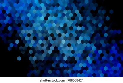 Dark BLUE vector abstract textured polygonal background. Brand-new blurry hexagonal design. Pattern can be used for background.