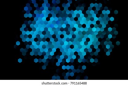 Dark BLUE vector abstract textured polygonal background. Brand-new blurry hexagonal design. Pattern can be used for background.