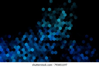 Dark BLUE vector abstract textured polygonal background. Brand-new blurry hexagonal design. Pattern can be used for background.