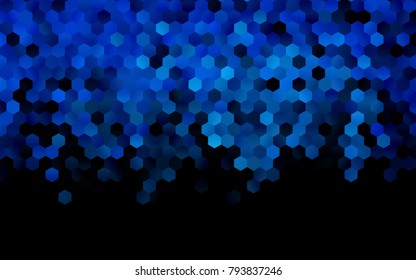 Dark BLUE vector abstract textured polygonal background. Brand-new blurry hexagonal design. Pattern can be used for background.