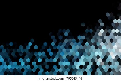 Dark BLUE vector abstract textured polygonal background. Brand-new blurry hexagonal design. Pattern can be used for background.