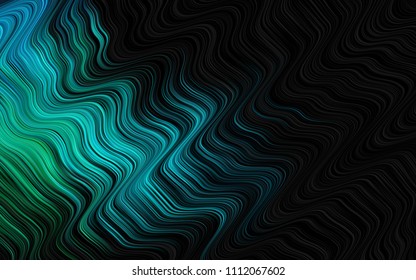 Dark BLUE vector backdrop with bent lines. Colorful abstract illustration with gradient lines. The best blurred design for your business.