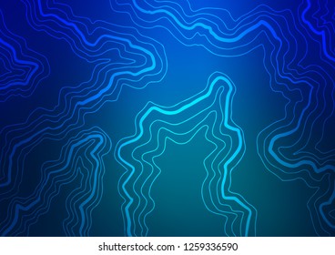 Dark BLUE vector backdrop with bent lines. Glitter abstract illustration with wry lines. Pattern for your business design.
