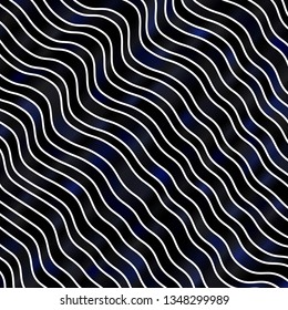 Dark BLUE vector backdrop with bent lines. Abstract illustration with gradient bows. Pattern for websites, landing pages.
