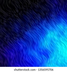 Dark BLUE vector backdrop with bent lines. Illustration in abstract style with gradient curved.  Template for your UI design.