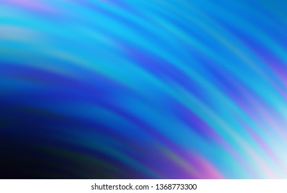 Dark BLUE vector backdrop with bent lines. A shining illustration, which consists of curved lines. Template for cell phone screens.