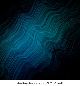 Dark BLUE vector backdrop with bent lines. Abstract illustration with bandy gradient lines. Template for your UI design.