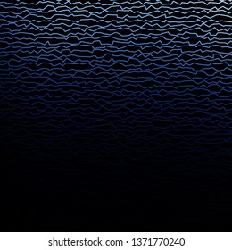 Dark BLUE vector backdrop with bent lines. Abstract gradient illustration with wry lines. Pattern for websites, landing pages.