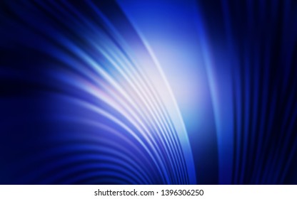 Dark BLUE vector backdrop with bent lines. Colorful abstract illustration with gradient lines. A completely new template for your design.