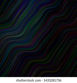Dark BLUE vector backdrop with bent lines. Abstract illustration with bandy gradient lines. Pattern for websites, landing pages.