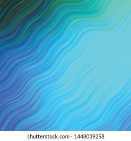 Dark BLUE vector backdrop with bent lines. Colorful illustration in abstract style with bent lines. Pattern for ads, commercials.