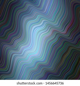 Dark BLUE vector backdrop with bent lines. Colorful illustration in abstract style with gradient. Pattern for your business design.