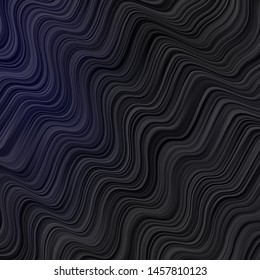 Dark BLUE vector backdrop with bent lines. Illustration in abstract style with gradient curved.  Pattern for websites, landing pages.