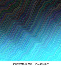 Dark BLUE vector backdrop with bent lines. A completely new colorful illustration in simple style. Template for cell phone screens.