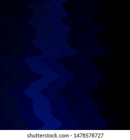 Dark BLUE vector backdrop with bent lines. Colorful geometric sample with gradient curves.  Design for your business promotion.