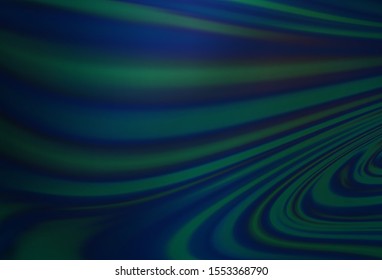 Dark BLUE vector backdrop with bent lines. Colorful abstract illustration with gradient lines. A completely new template for your business design.