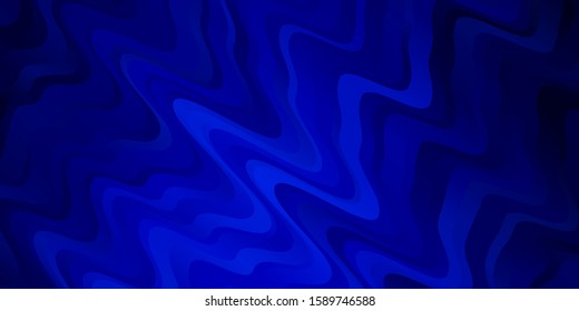 Dark BLUE vector backdrop with bent lines. Illustration in abstract style with gradient curved.  Pattern for websites, landing pages.