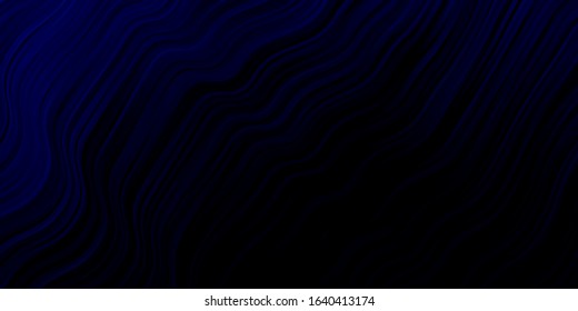 Dark BLUE vector backdrop with bent lines. Brand new colorful illustration with bent lines. Smart design for your promotions.