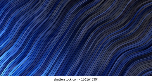 Fondo vector azul oscuro con líneas dobladas. Ilustración en estilo abstracto con degradado curvado. Patrón para sitios web, páginas de inicio.