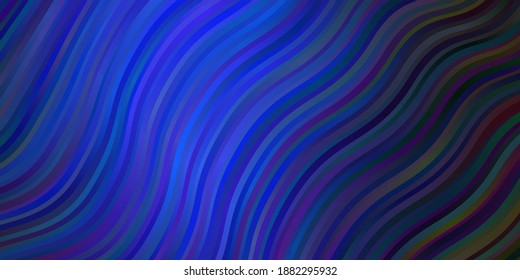 Dark BLUE vector backdrop with bent lines. Brand new colorful illustration with bent lines. Best design for your ad, poster, banner.