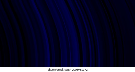 Dark BLUE vector backdrop with bent lines. Colorful geometric sample with gradient curves.  Pattern for booklets, leaflets.