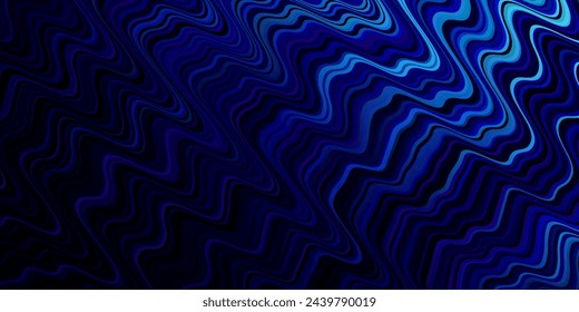 Dark BLUE vector backdrop with bent lines. Bright sample with colorful bent lines, shapes. Pattern for business booklets, leaflets